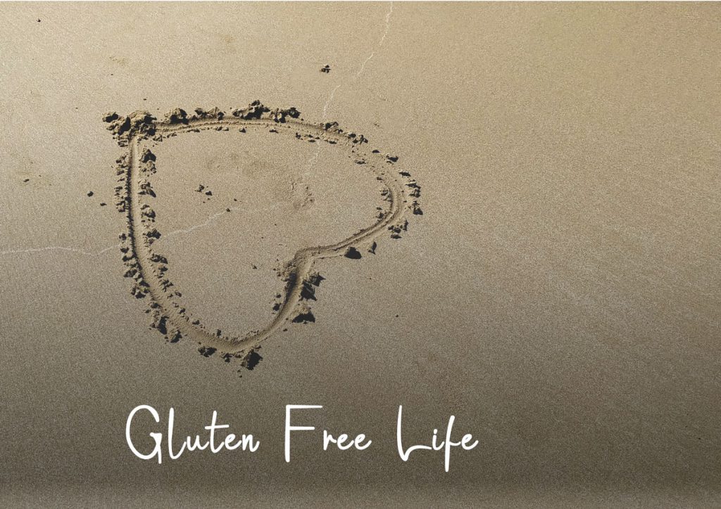 Gluten free life - a heart drawn in the sand