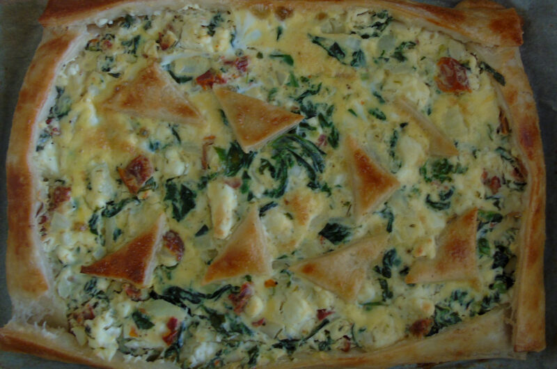 Spinach and feta pie - store bought dough