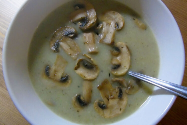 Mushroom soup in a bowl