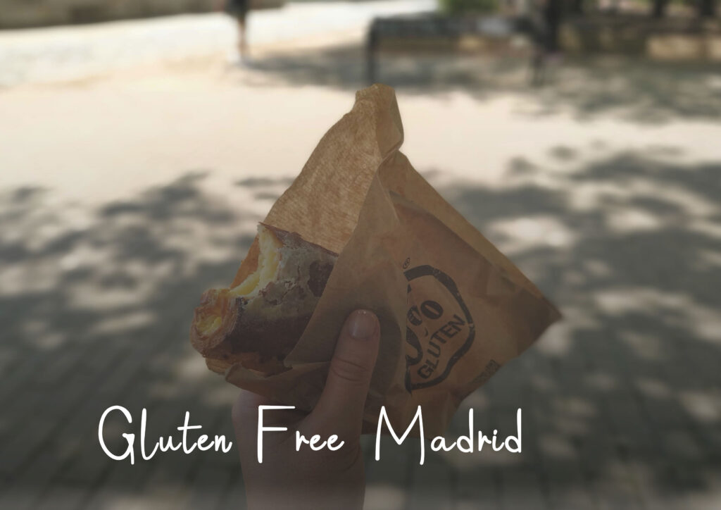 Gluten-free guide for Madrid, pictured a pastry held in hand