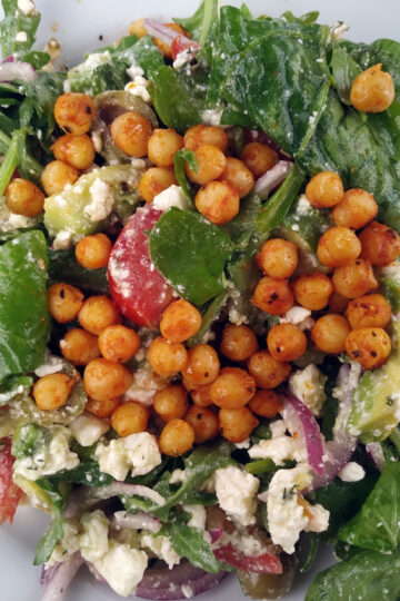 Feta & roasted chickpea salad