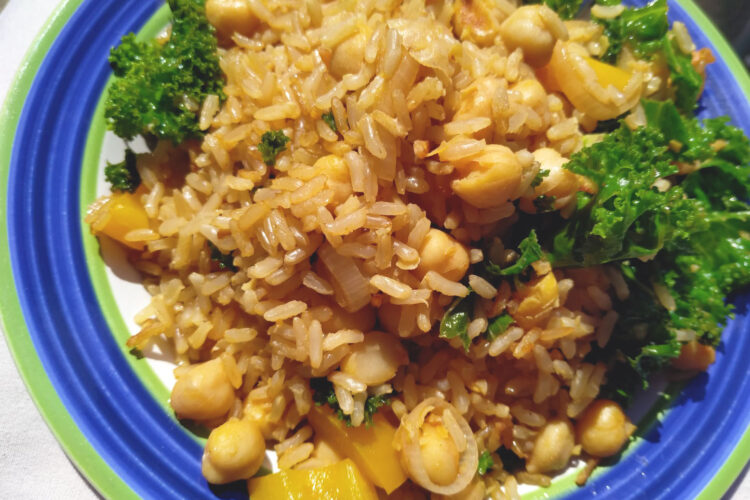 Healthy kale rice